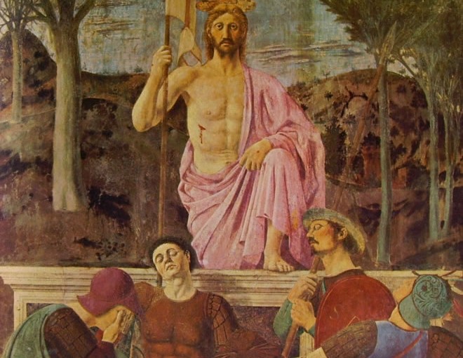Piero della Francesca: La resurrezione di Cristo, cm. 225 x 200, Pinacoteca comunale di Sansepolcro.